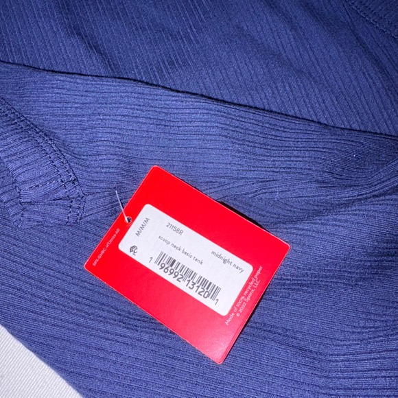 Spanx Midnight Navy Scoop Neck Basic Tank Ribbed Sleeveless Top medium - Picture 8 of 8